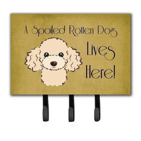 Carolines Treasures Carolines Treasures BB1506TH68 Buff Poodle Spoiled Dog Lives Here Leash & Key Holder BB1506TH68